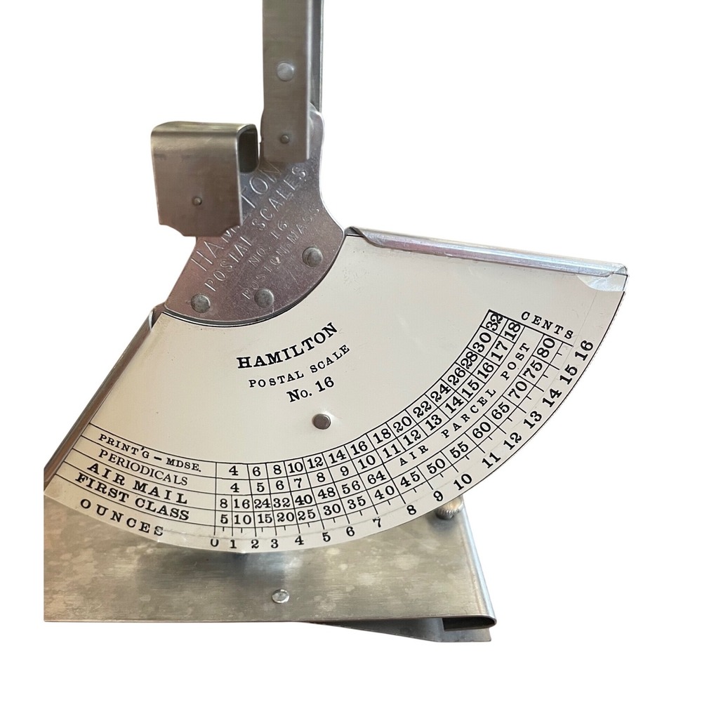Vintage Hamilton No. 16 Postal Scale Metal Mechanical Desktop Mail Scale Retro